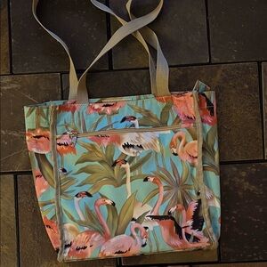 Behringer Tropical Flamingo Print Shoulder Bag- EUC, 12x12x4”